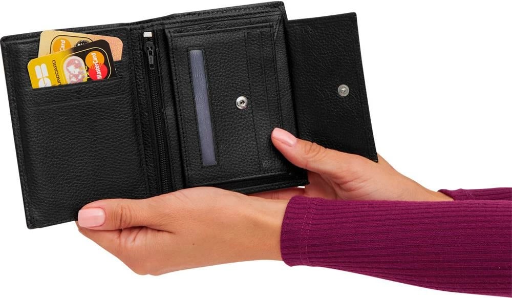 Kuletë lëkure NEXT, 11.8x9.2x1.5cm, e zezë