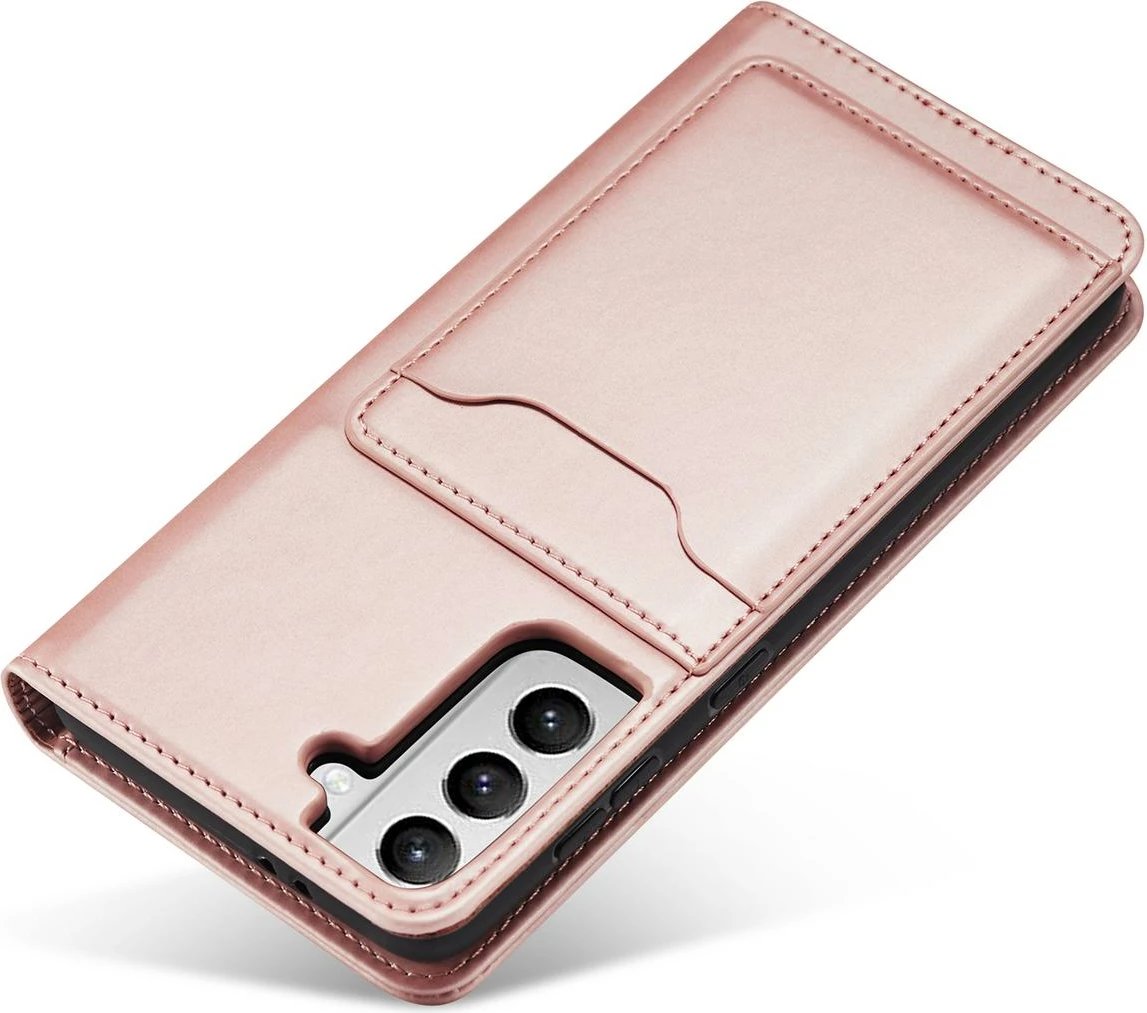 Mbështjellës Hurtel Magnet Card Case për Samsung Galaxy S22+, me kapak, xhep kartelash, rozë Mbështjellës Hurtel Magnet Card Case për Samsung Galaxy S22+, me kapak, xhep kartelash, rozë