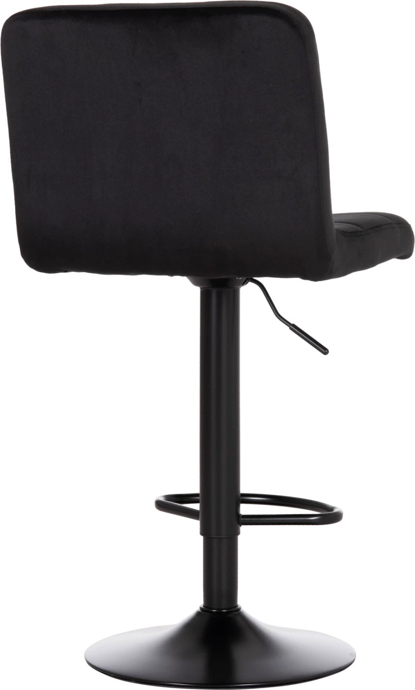 Karrige për bar rrotulluese DIANA, kadife e zezë, metal mat, 44x52x109cm, set prej 2 copë