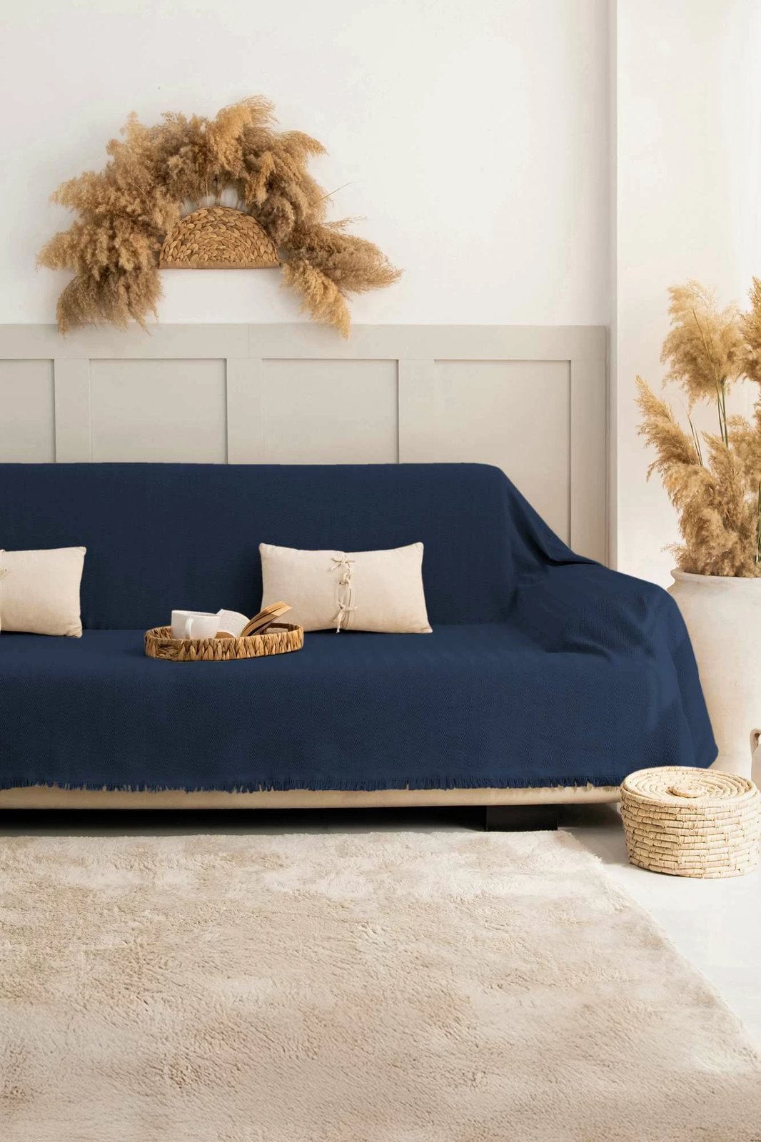 Mbulesë divani L'essentiel, ngjyrë kaltër e errët, Rio