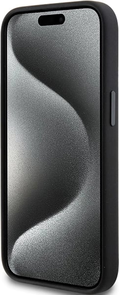 Mbështjellës Karl Lagerfeld Silicone Choupette Metal Pin për iPhone 15 Plus / 14 Plus, i zi