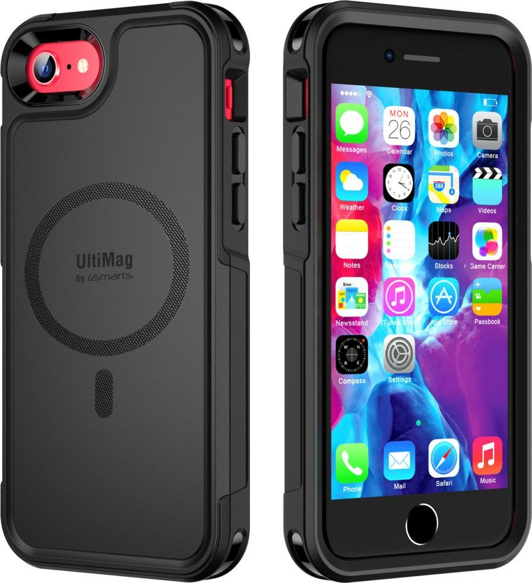Mbështjellës 4smarts 452042, Apple iPhone SE3/SE2/8/7, 11.9 cm (4.7"), Zi