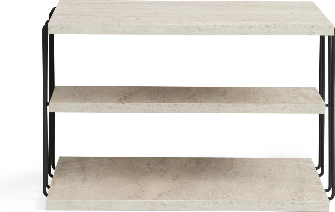 Tavolinë anësore Hanah Home, Lifon, ngjyrë e zezë, travertin