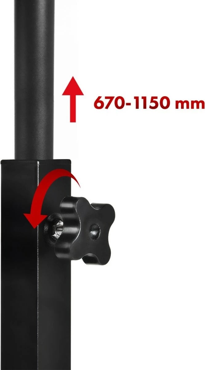 tavolinë mobile me rregullim lartësie, Maclean, MC-124 B, 80x60 cm, lartësia 67–115 cm, ngarkesa max 50 kg, e zezë