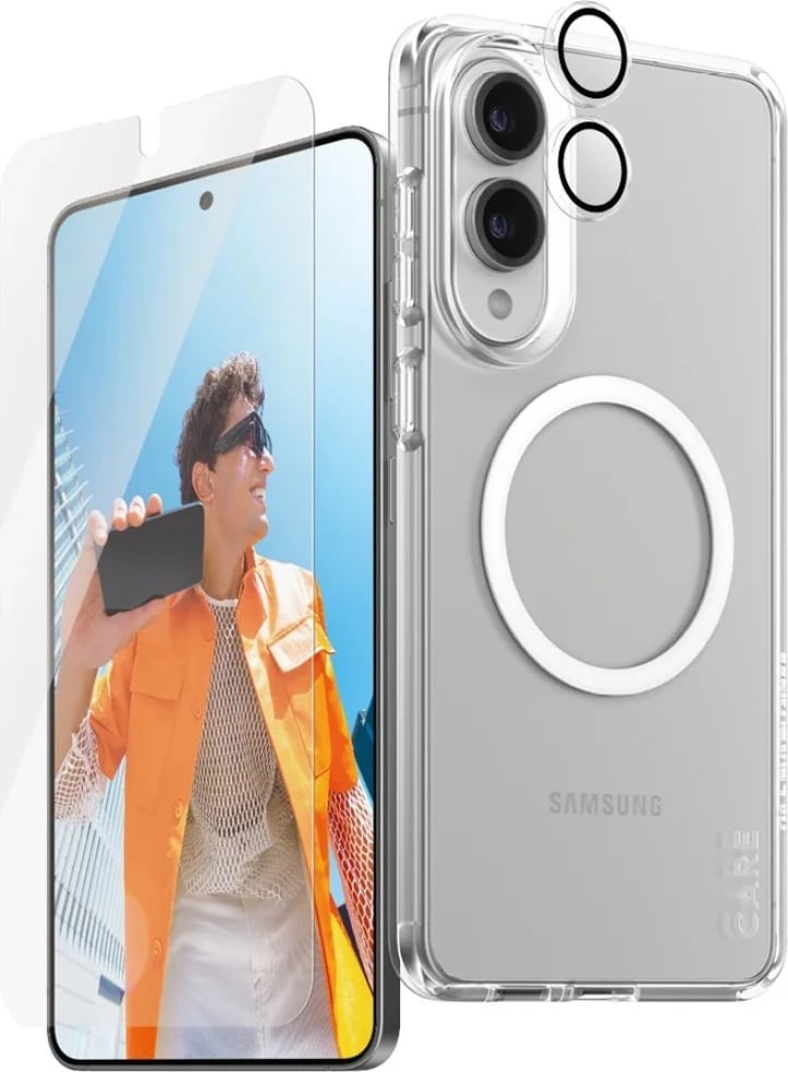 Set mbrojtës 3-në-1 PanzerGlass CARE për Samsung Galaxy S25 Edge, transparent