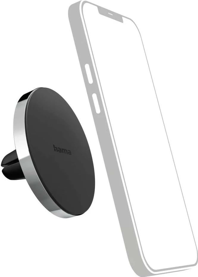 Mbështjellës telefoni Hama MagLock Vent, i zi-argjendtë
