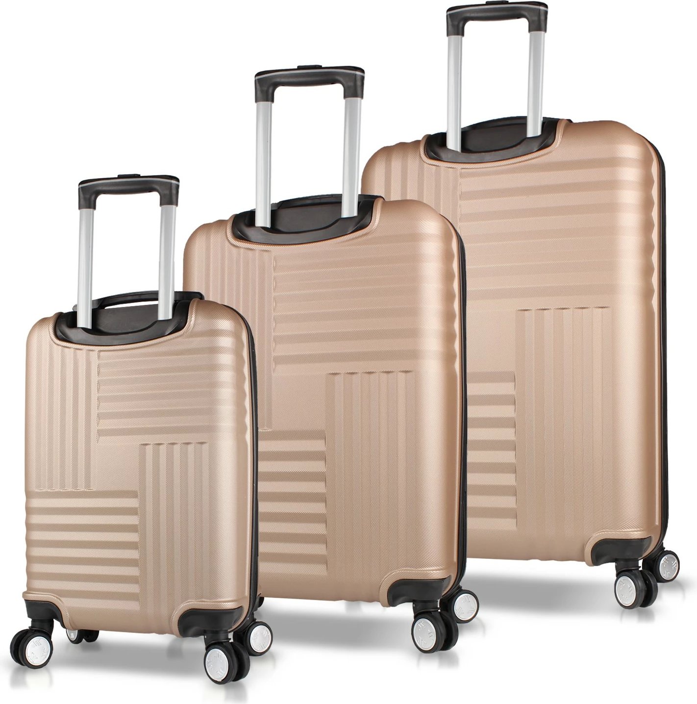Set valixhesh (3 copë), ngjyrë ari, Zoozie Bags, 8104