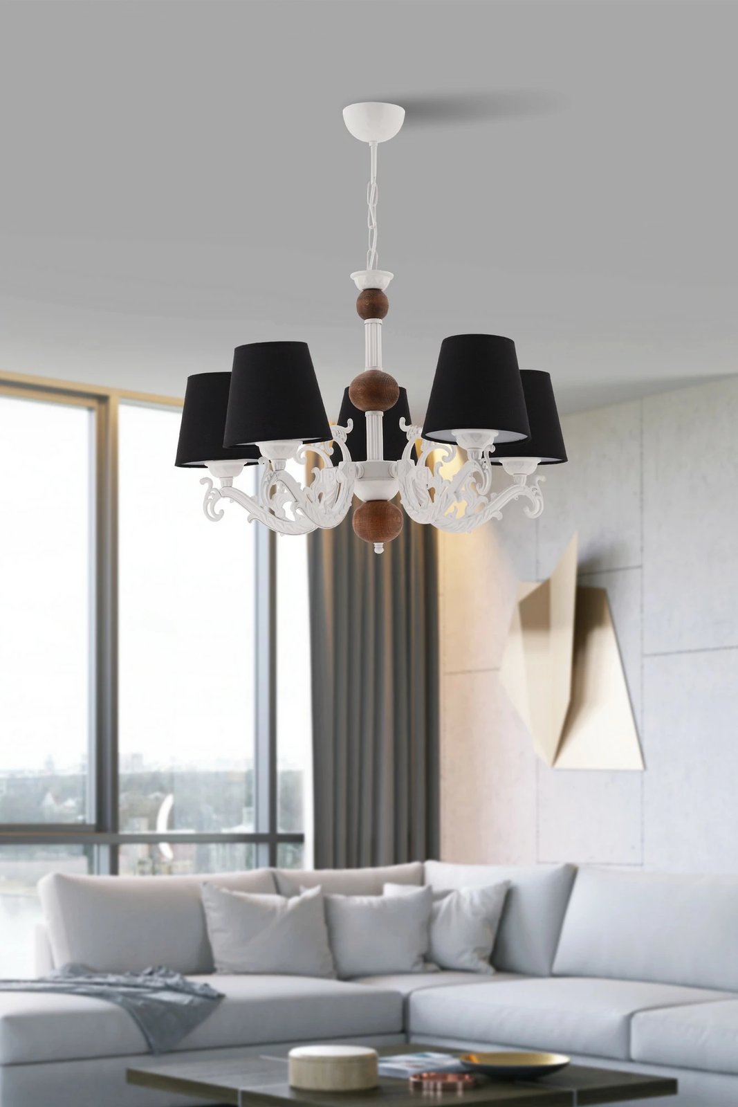 Llambë qendrore Opviq, Fiona Wood, e zezë, e bardhë, kafe