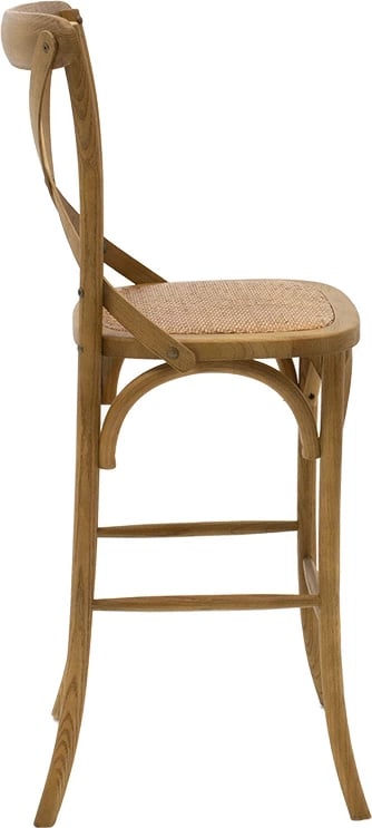 Karrige për bar Reid, dru, ngjyrë arre të çelur - ratan kafe