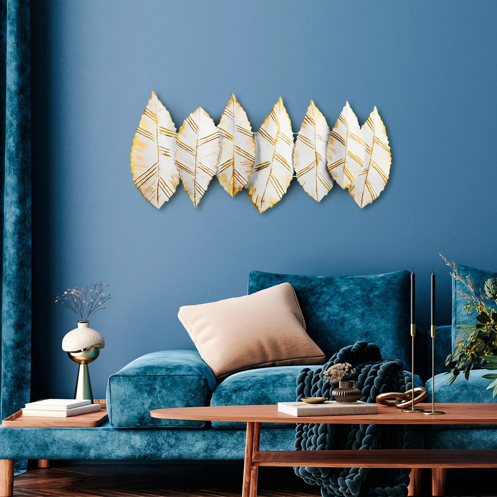 Aksesor dekorativ metalik për mur, Wallity, Hornbeam 3, shumëngjyrësh, 52x114cm