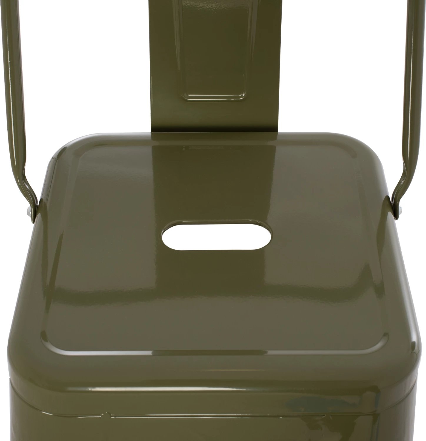 Karrige për bar me mbështetëse, MELITA-PRO, metal, ngjyrë ulliri e errët, 42x42x100H cm