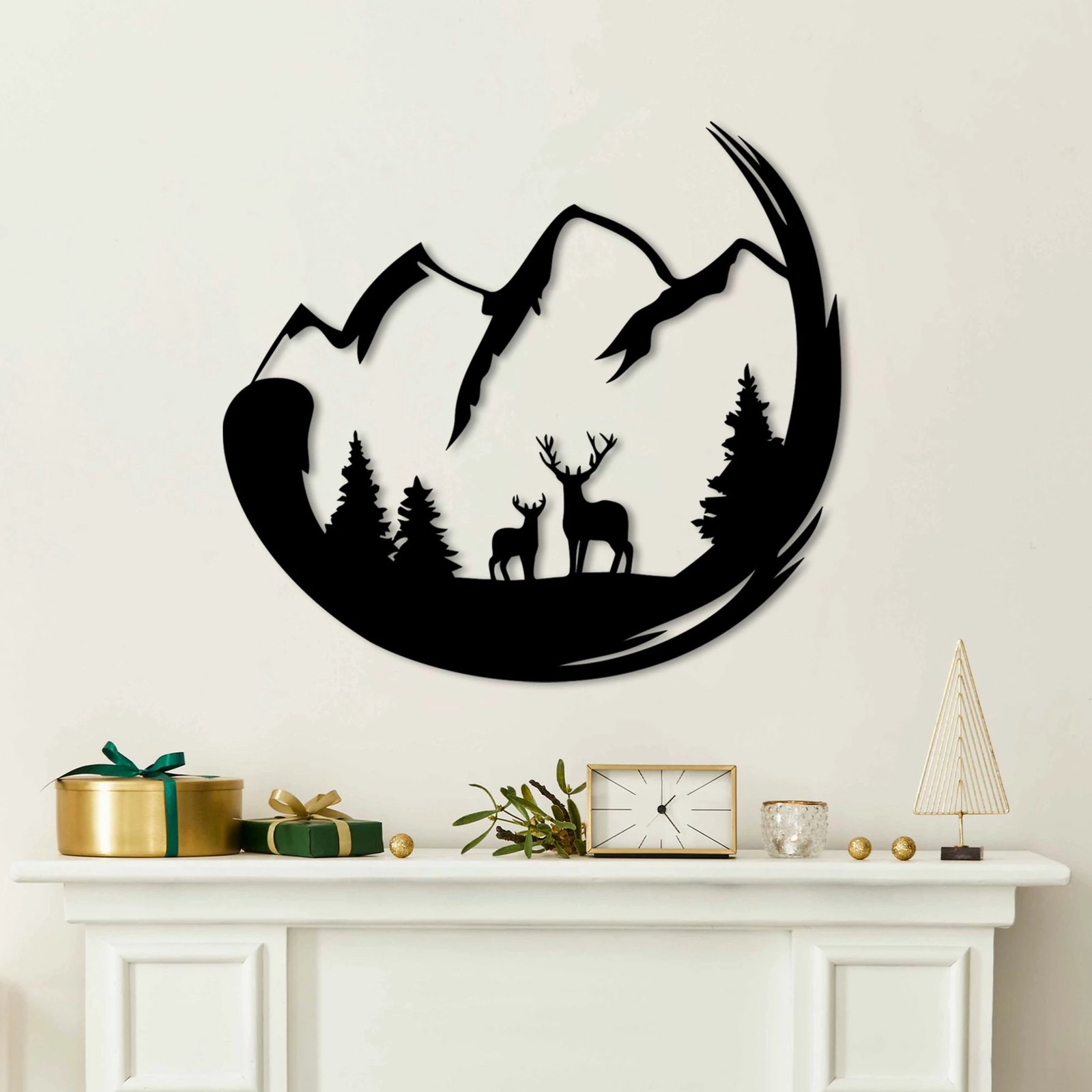 Aksesor dekorativ metalik për mur, dizajn Nënë dhe Bir, Wallity