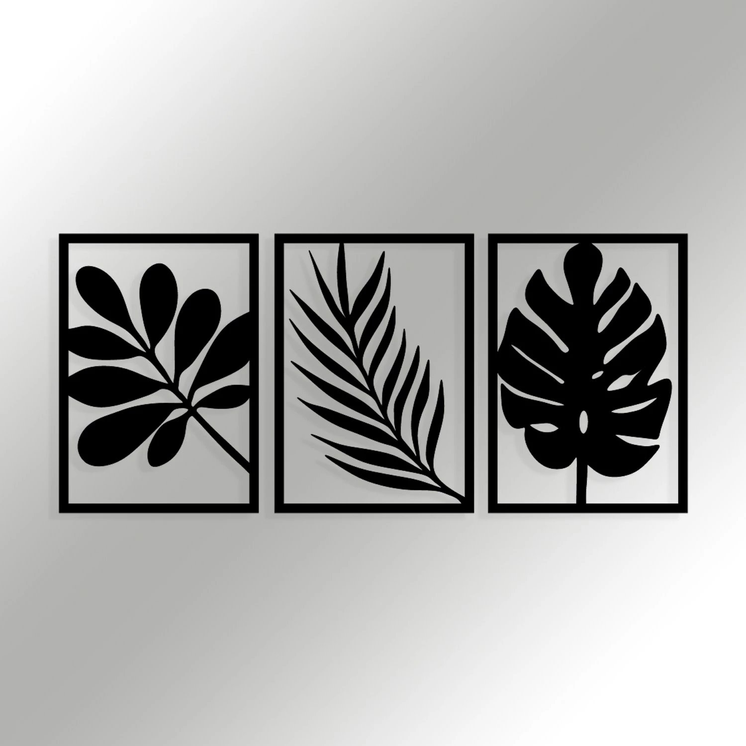 Aksesor muri dekorativ prej metali, Wallity, Cincuenta, ngjyrë e zezë, 104x46cm