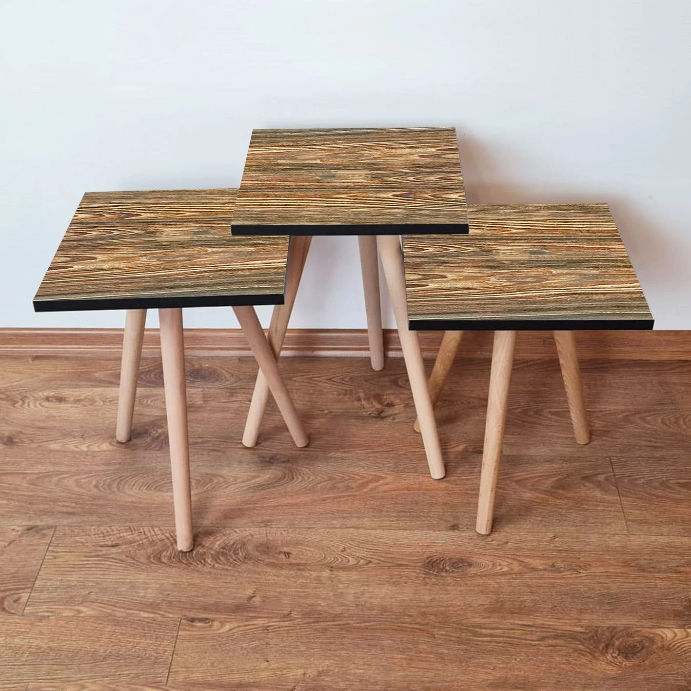 Set tavolinash ndihmëse (3 copë), ngjyrë kafe, Skye Decor, 3Shp345