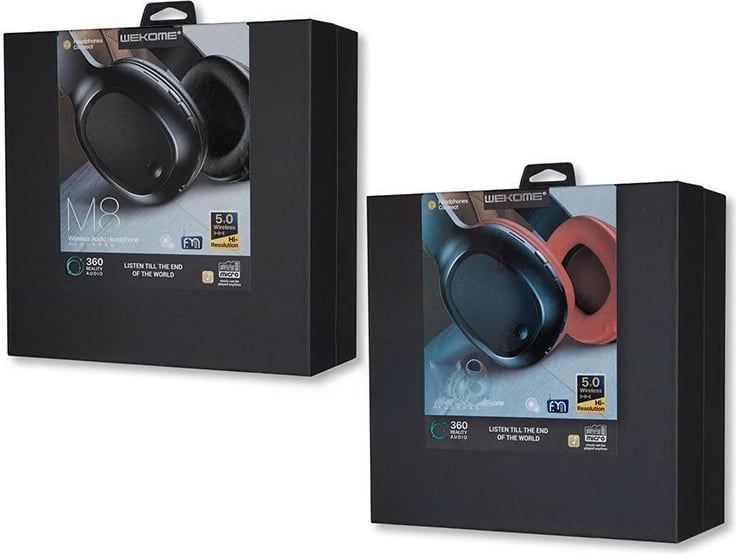 Kufje wireless WEKOME M8, Bluetooth 5.0, me AUX, të zeza