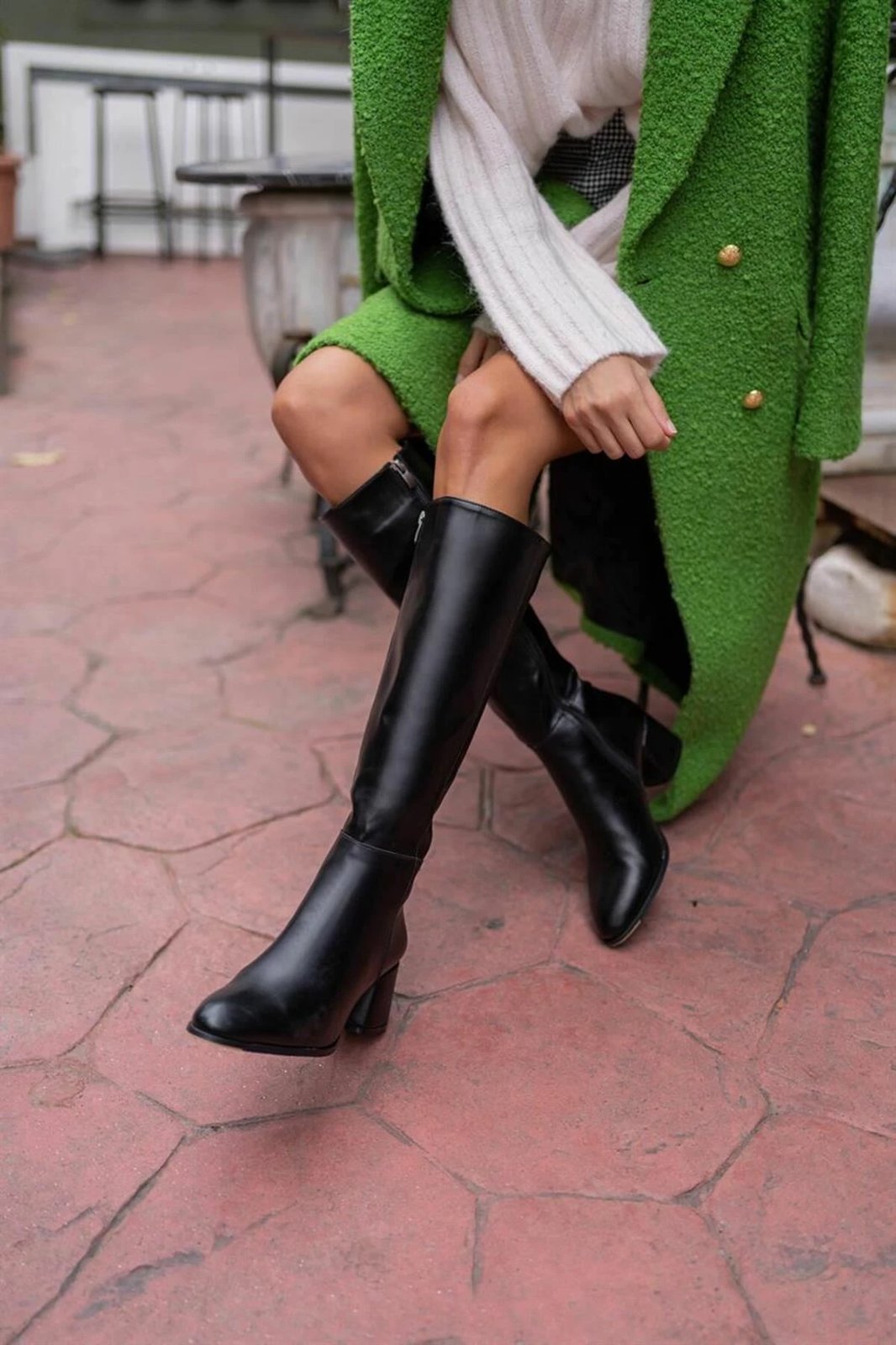 Çizme për gra, lëkurë zamku, të zeza, Jumeon MK1350121KR20-001