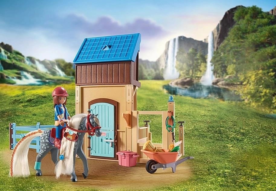 Set lodrash Playmobil Horses of Waterfall 71353 me Amelia, Whisper dhe stalla, 117 pjesë