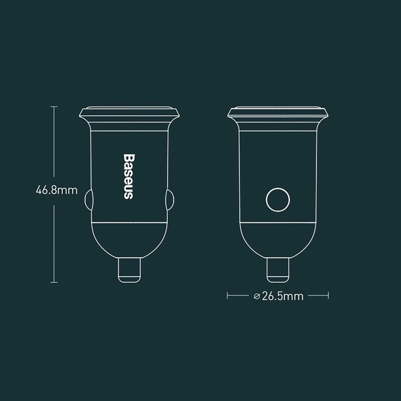 Karikues veture Baseus Grain Pro CCALLP-01, 2x USB-A, 4.8A, i zi Karikues veture Baseus Grain Pro CCALLP-01, 2x USB-A, 4.8A, i zi