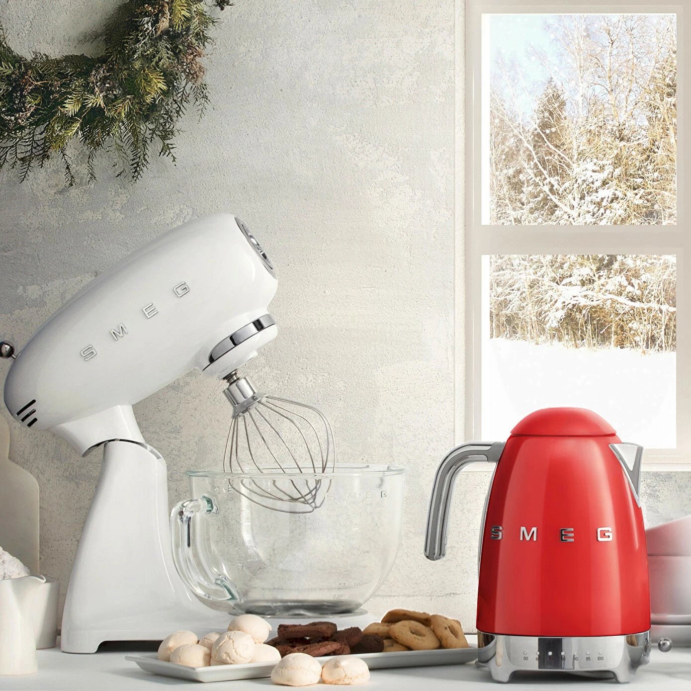 Ibrik elektrik SMEG KLF04RDEU, 1.7L, stil retro, e kuqe