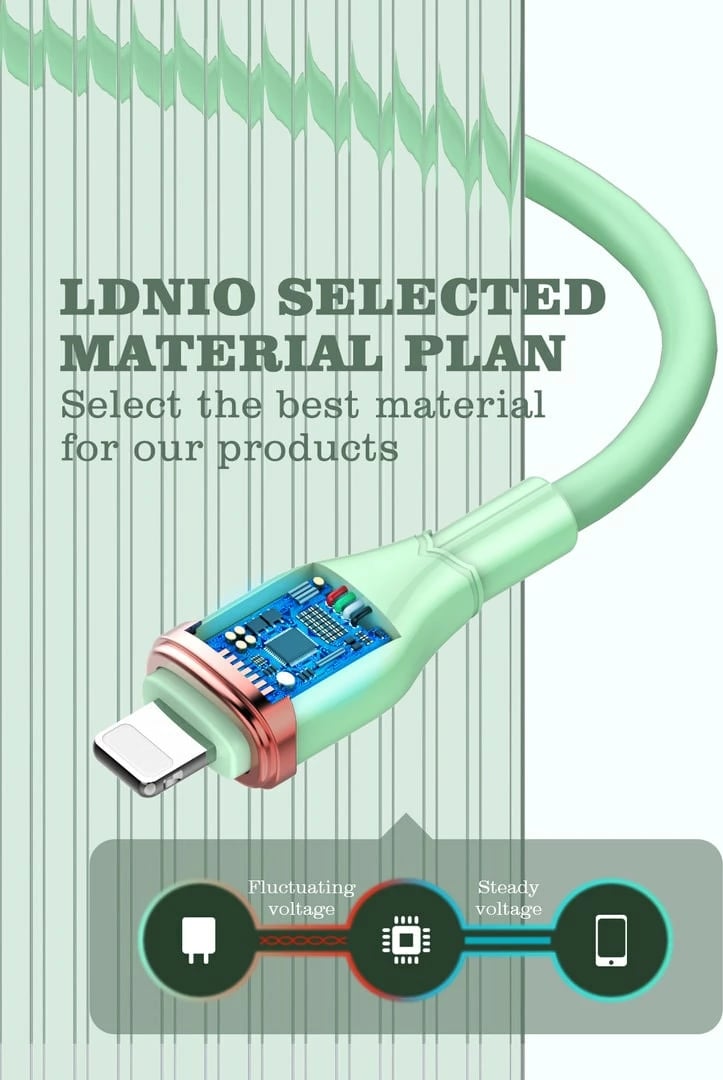 Kabllo E Karikimit LDNIO LS822 (Gjelbërt) Kabllo E Karikimit LDNIO LS822 (Gjelbërt)