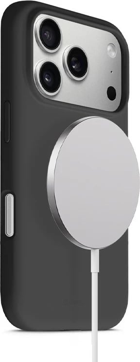 Mbështjellës magnetik CRONG Color Cover për iPhone 17 Pro, MagSafe, silikon i lëngshëm, i zi