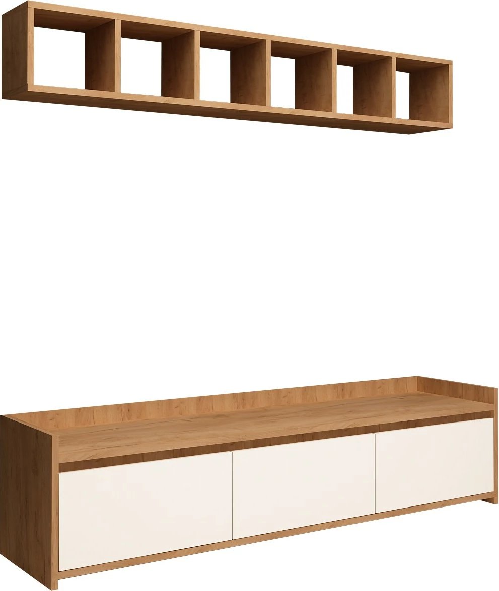 Komodë TV Hanah Home, ngjyrë liçi dhe e bardhë