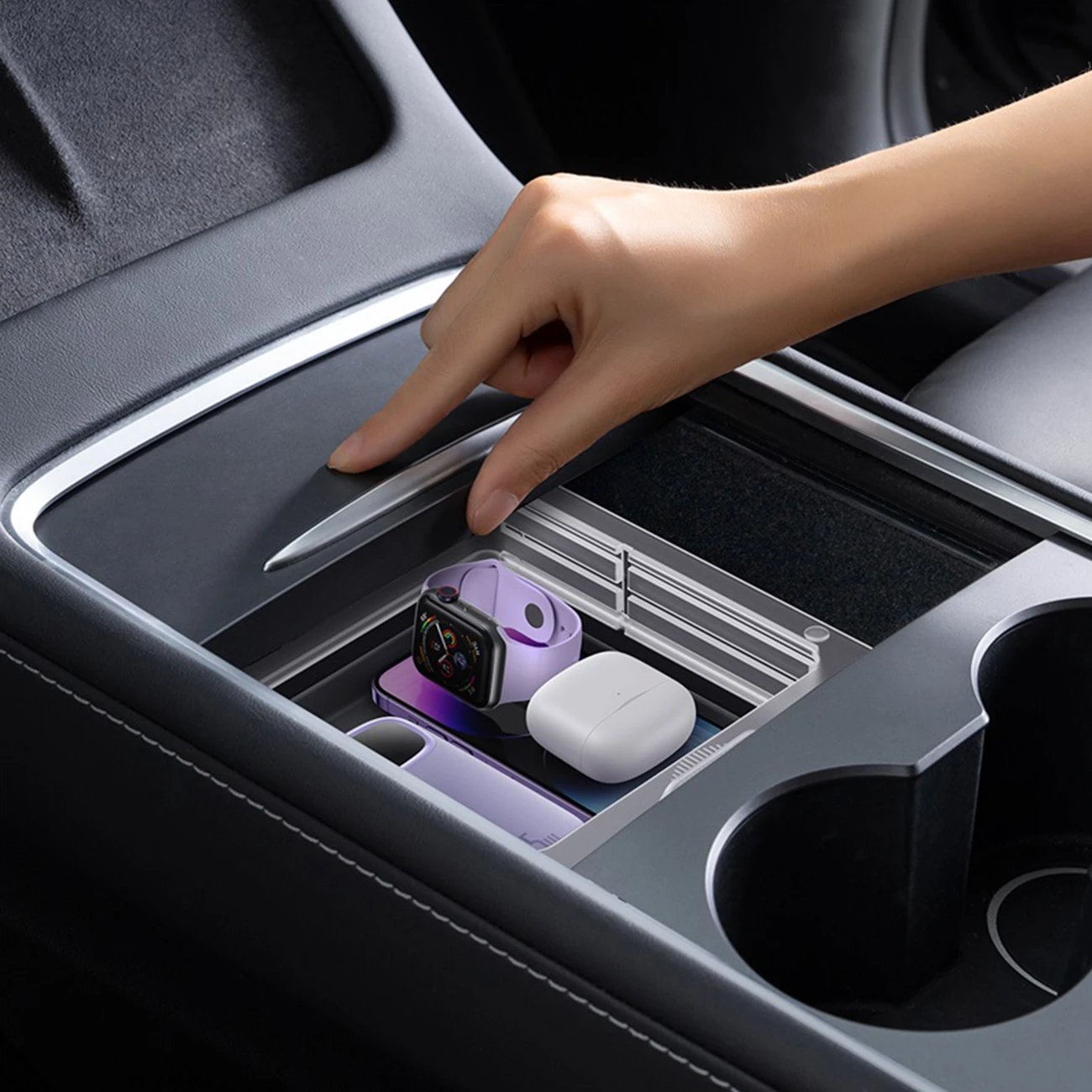 Organizator makine Baseus T-Space Series për Tesla Model 3/Y, silikon, gri Organizator makine Baseus T-Space Series për Tesla Model 3/Y, silikon, gri