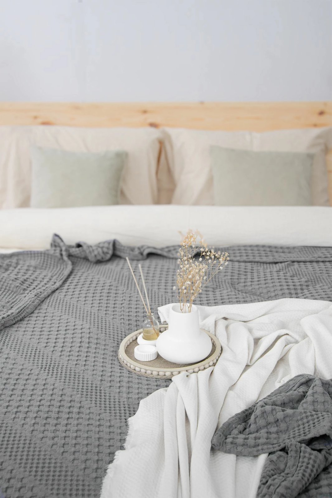 Mbulesë dyshe për shtrat, ngjyrë gri, Joanna, L'Essentiel Linge de Maison, 170x240cm