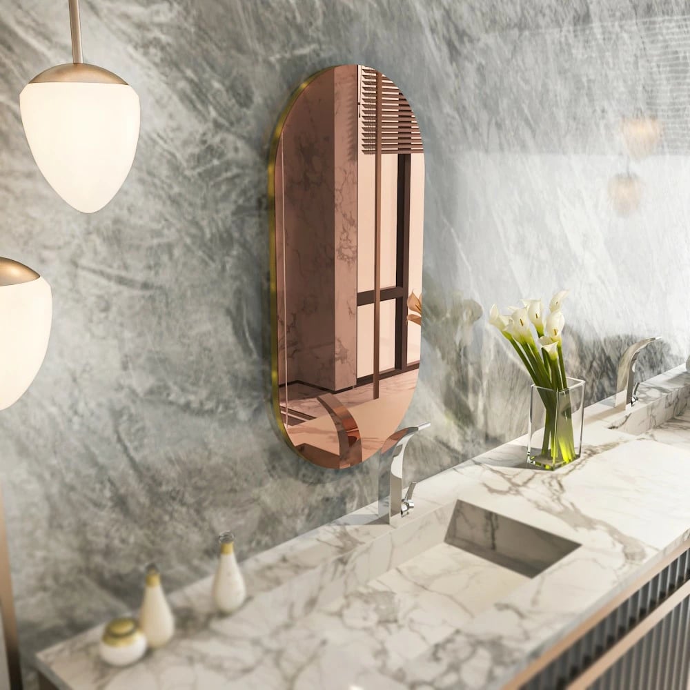 Pasqyrë Hanah Home, Riors, bronzi, ari