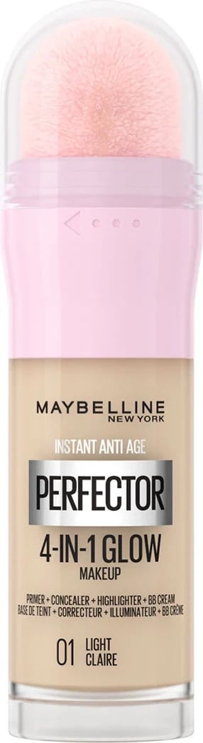 Krem pudër Maybelline 4 In 1 Glow, 01 Light Claire, 20 ml