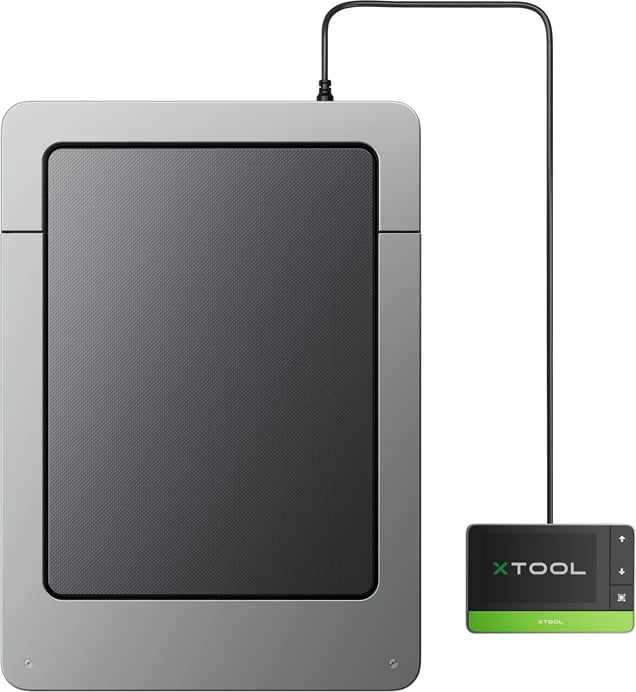 makinë gravimi me laser, xTool, F2 Ultra (F2U+C) me Auto Streamline feeder, 60W MOPA + 40W diodë, zonë pune 220×220 mm (deri 220×500 mm me feeder), set