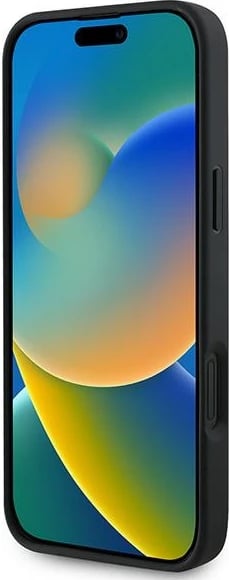 Mbështjellës Guess 4G Ring Classic Logo MagSafe për iPhone 16 Plus, i zi Mbështjellës Guess 4G Ring Classic Logo MagSafe për iPhone 16 Plus, i zi