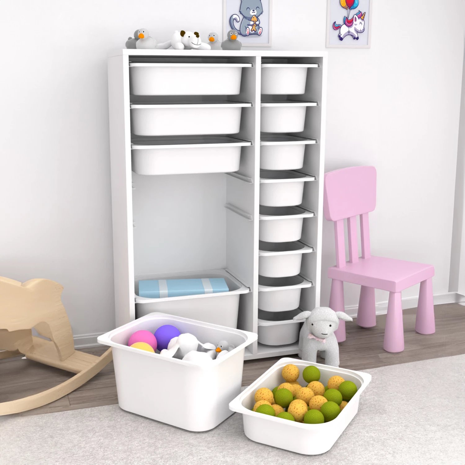 Komodinë melaminë SANI FH18211.01, 14 sirtarë, 69,5x30x109 cm