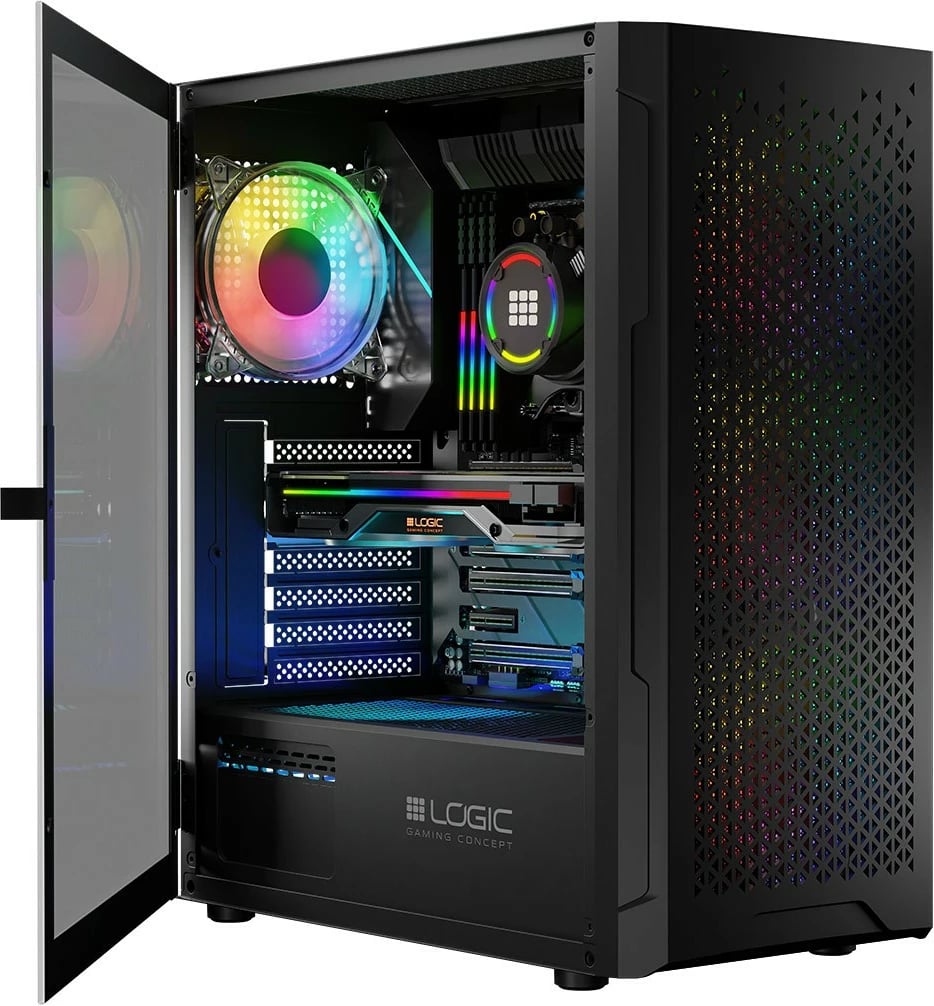 Kasë Logic Concept Aramis ARGB Midi Tower, ATX, e zezë Kasë Logic Concept Aramis ARGB Midi Tower, ATX, e zezë