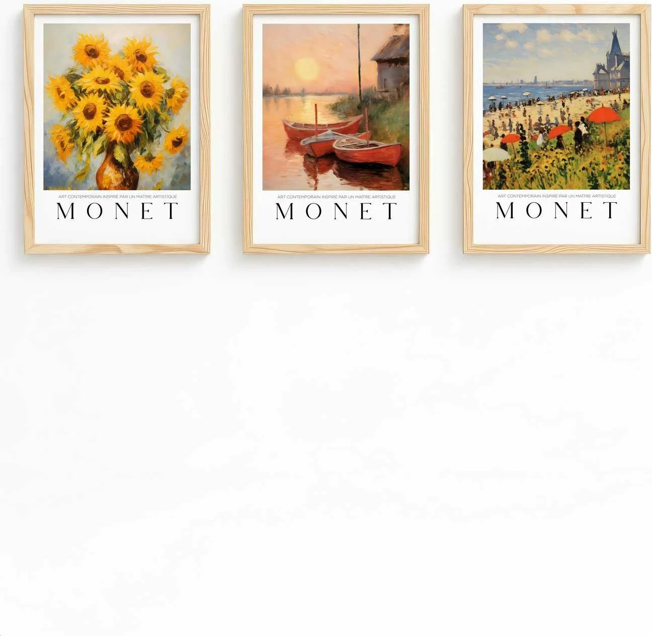 Pikturë dekorative me kornizë MDF (3 copë), Wallity, Huhu560, 50x70cm