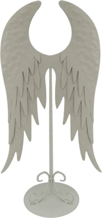 Dekor pendë metalike, e bardhë, 22x12x40cm