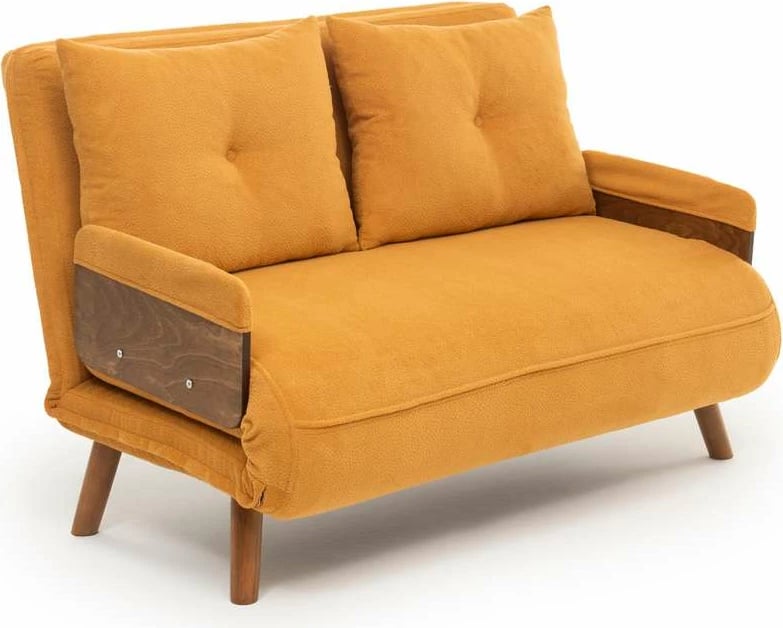 Divan-krevat dy vendësh, Cosmo, ngjyrë mustard, Atelier del Sofa