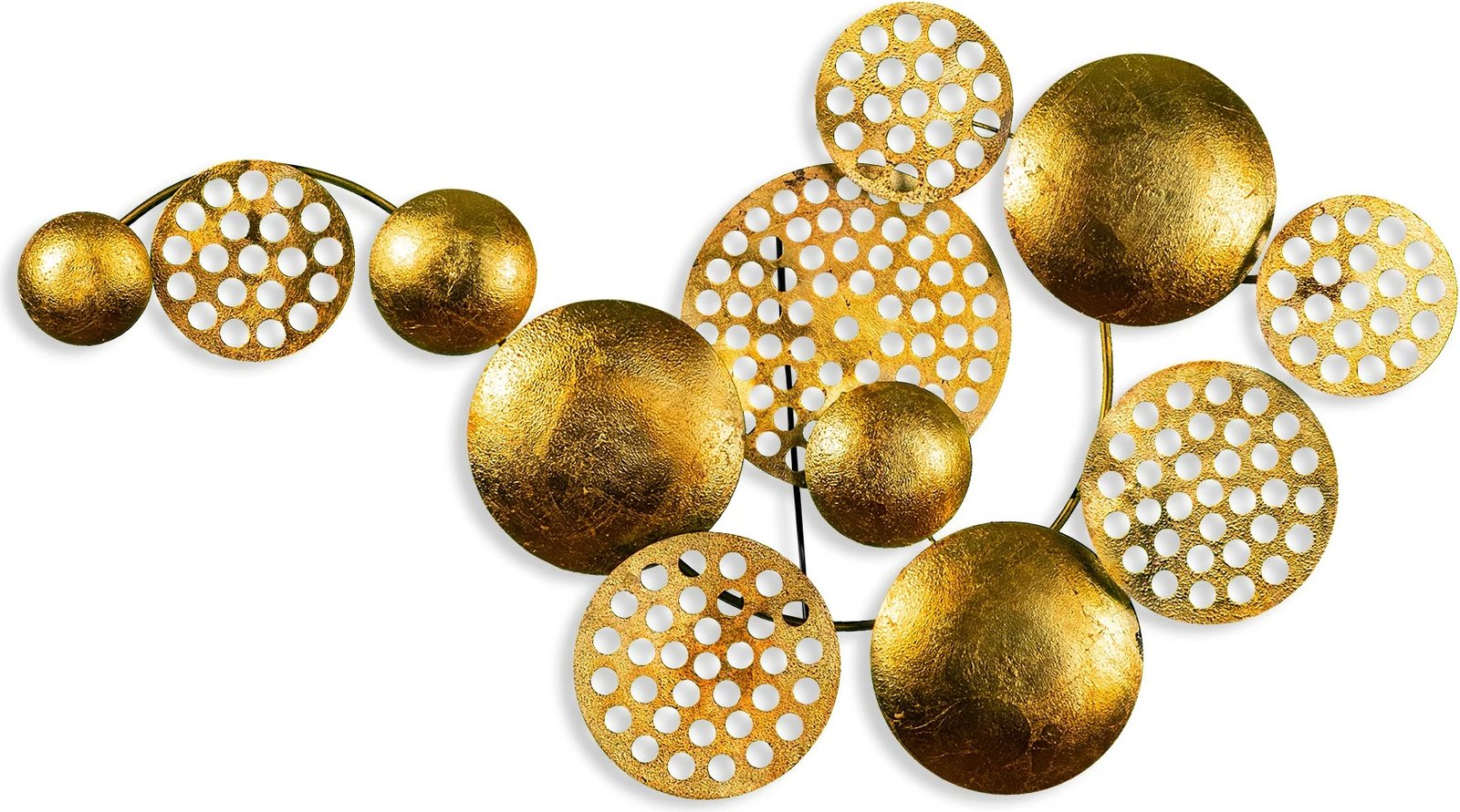 Aksesor dekorativ metalik për mur, Wallity Aurora 4, ngjyrë ari, 45x82cm