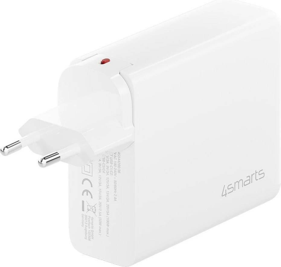 Karikues 4smarts GaN Flex Pro 200W, 4 USB-C, i bardhë