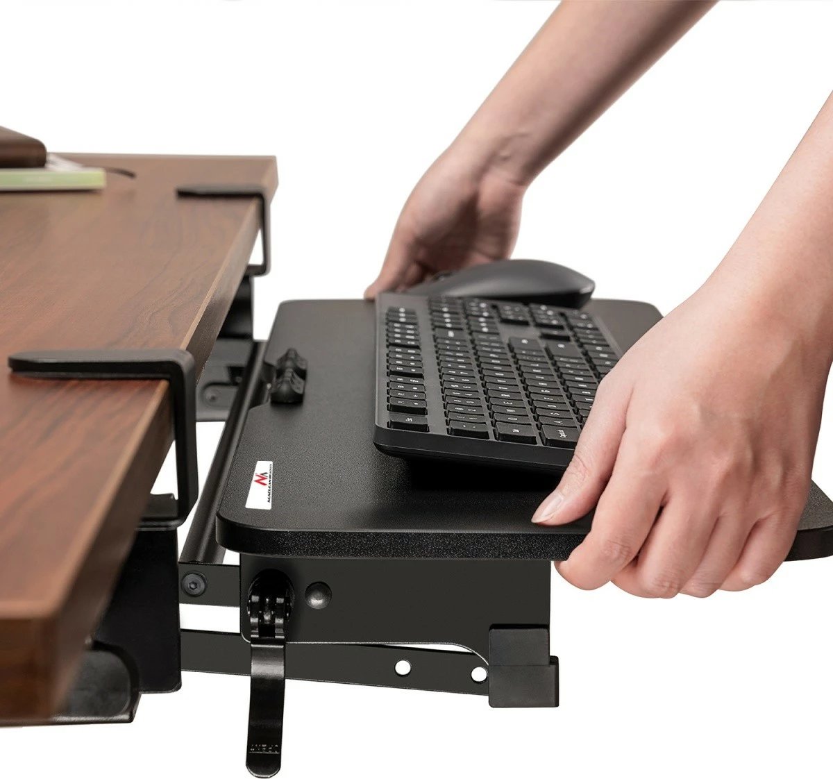 Mbajtëse tastiere nën tavolinë Maclean MC-462, e rregullueshme, e zezë