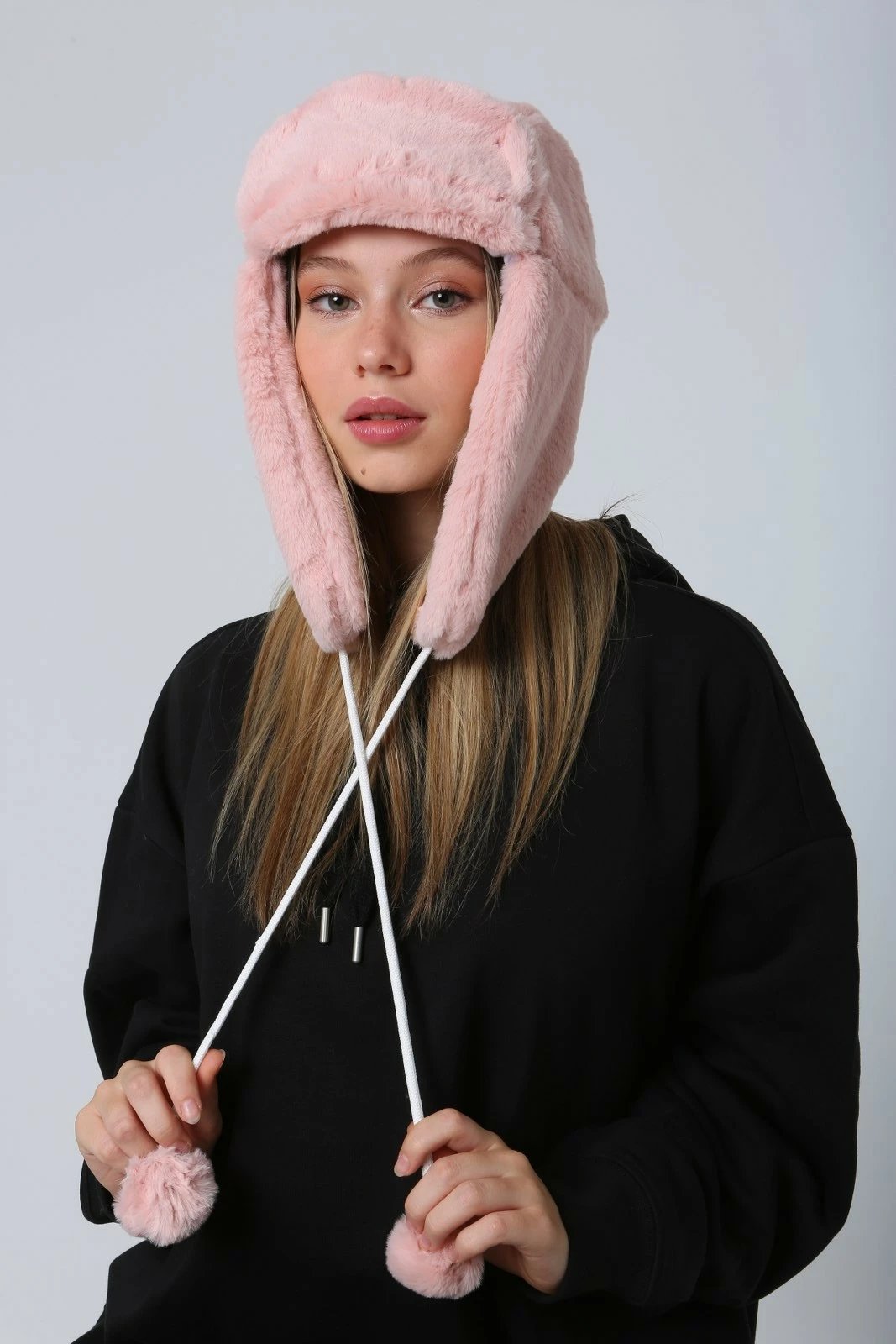 Kapelë dimri për femra, ngjyrë rozë e lehtë, Jumeon, Bere1103