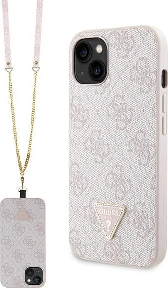 Mbështjellës Guess Crossbody 4G Metal Logo për iPhone 14 Pro Max 6.7", Rozë