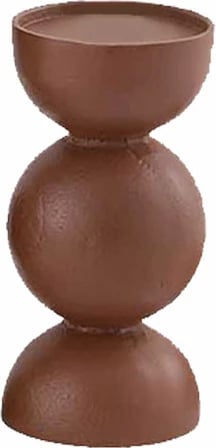 Mbajtës qiriu Formas, alumin, ngjyrë terrakote, 8x8x16cm