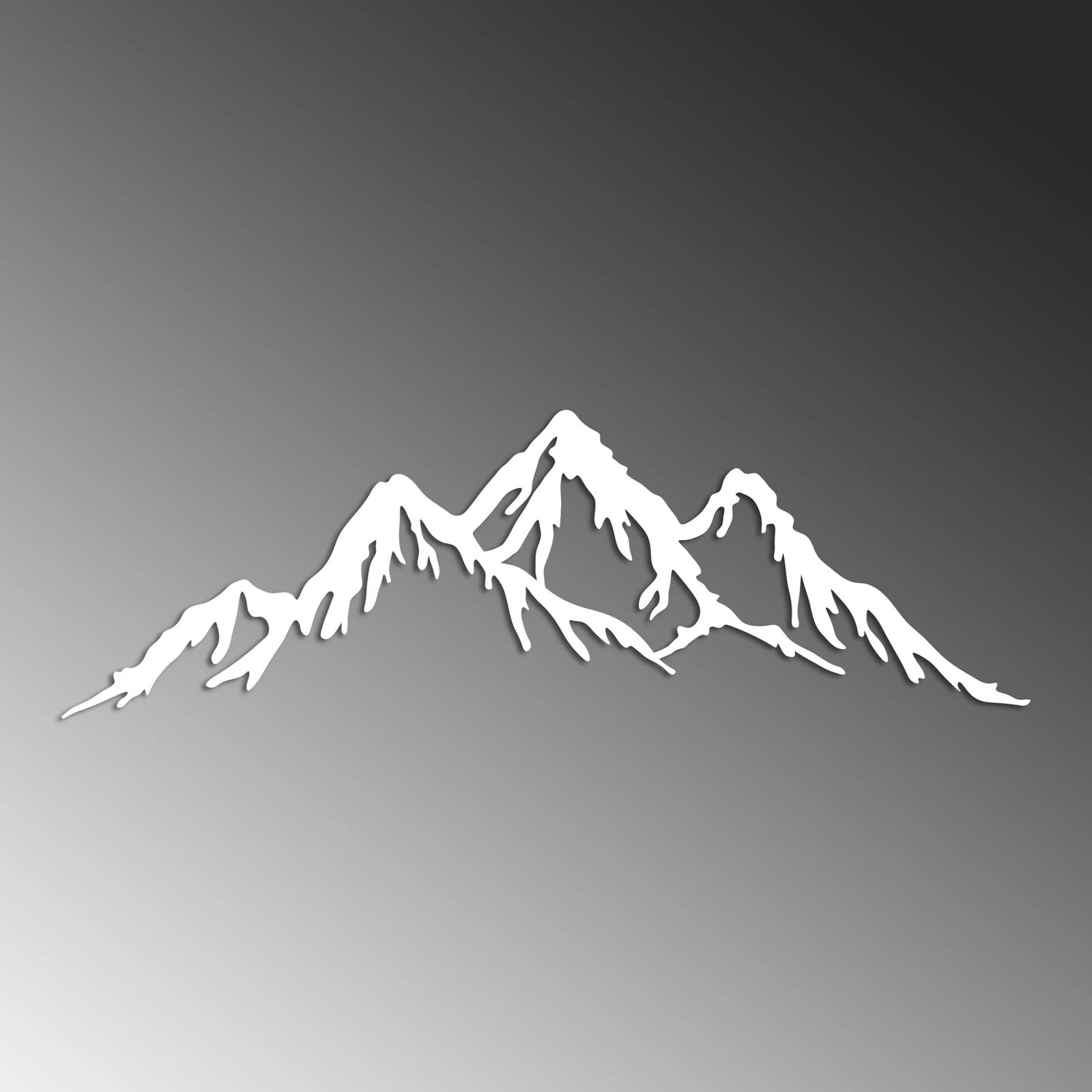 Aksesor dekorativ metalik për mur, Wallity, mal, i bardhë, 70x22cm