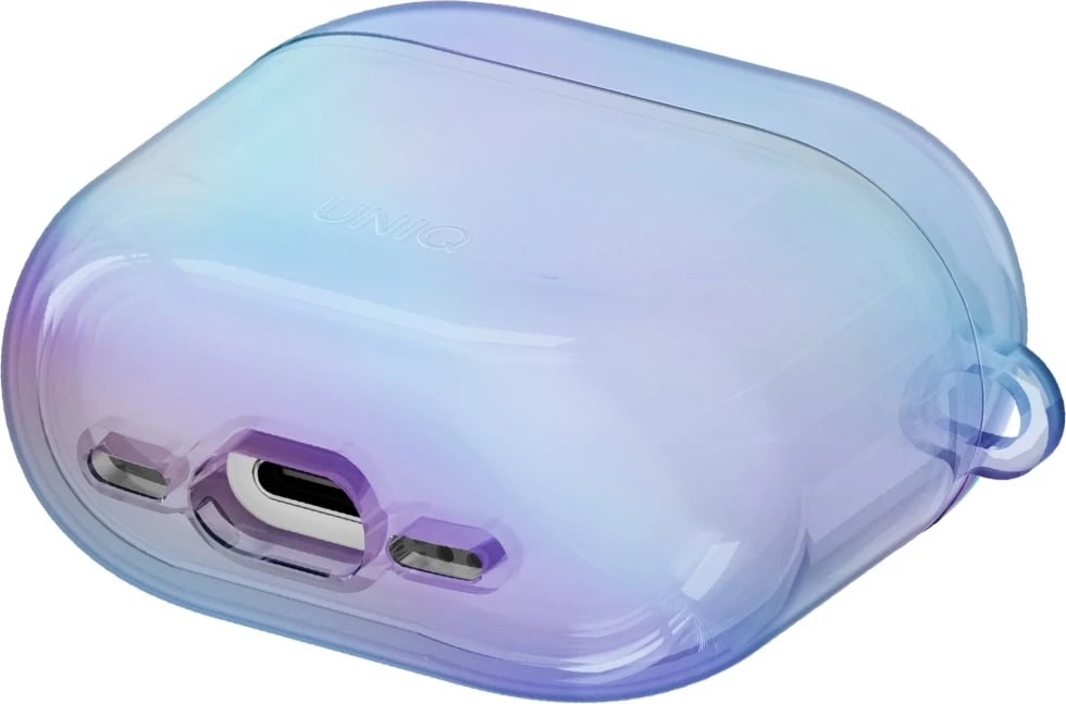 Mbështjellës UNIQ Iridescia për AirPods 4, me karabiner, Blu