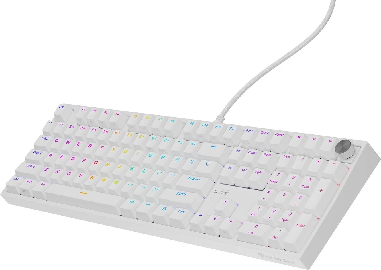 Tastierë mekanike GENESIS NKG-2300, USB, QWERTY, Anglisht, e bardhë