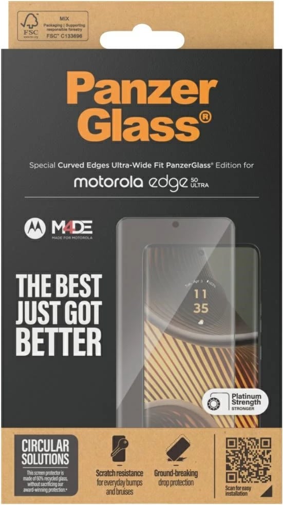 Xham mbrojtës PanzerGlass Ultra-Wide Fit për Motorola Edge 50 Ultra