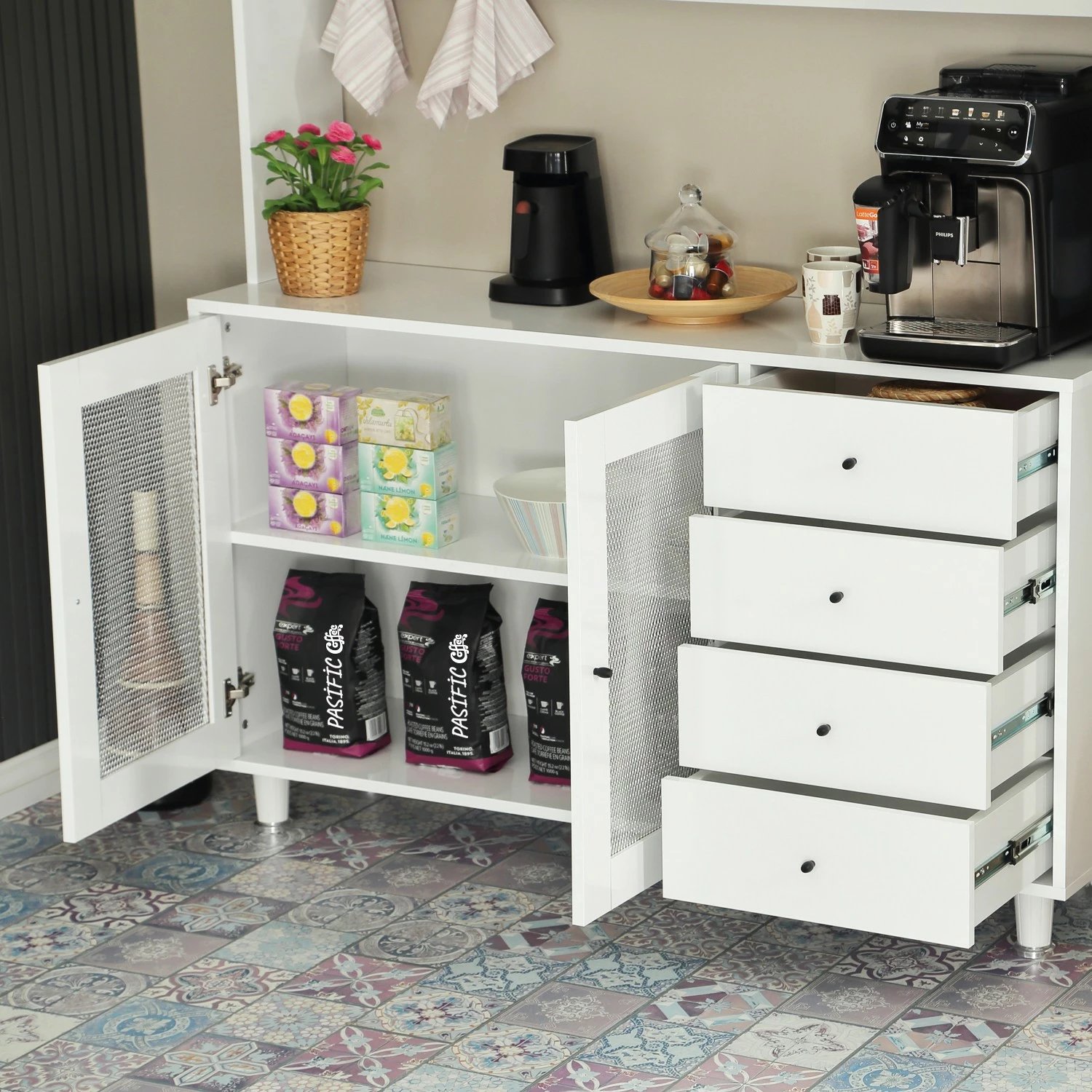 Dollap multifunksional Hanah Home, Grano 140, i bardhë