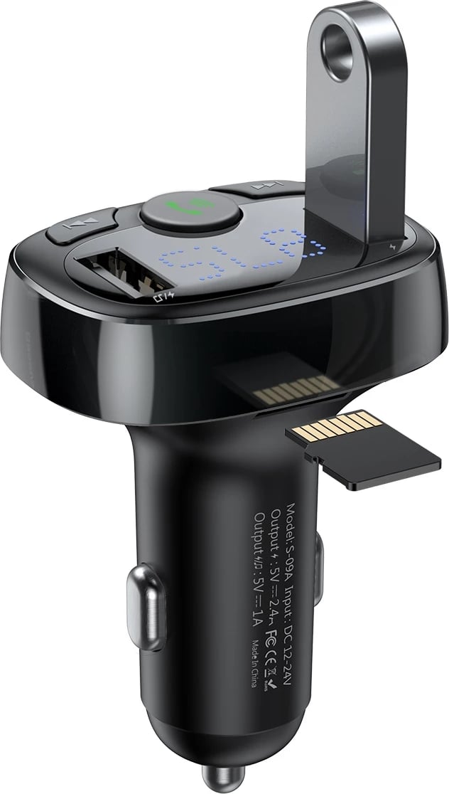 Transmetues Bluetooth / karikues veture Baseus S-09A, i zi Transmetues Bluetooth / karikues veture Baseus S-09A, i zi