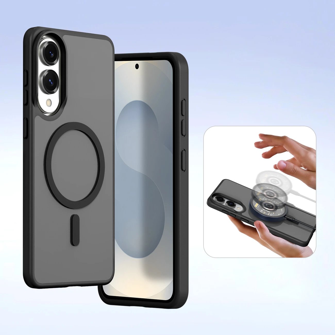 Mbështjellës Dux Ducis Lava për Samsung Galaxy S25 Edge, me MagSafe, i zi